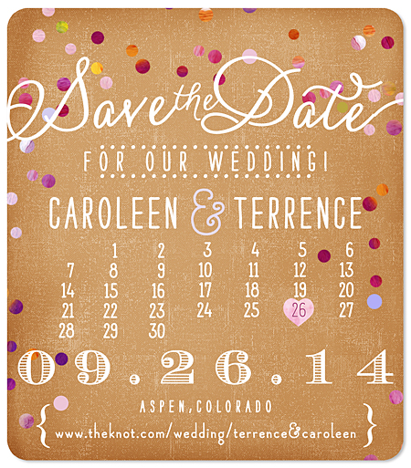Rustic Confetti Sprinkles Calendar Magnet